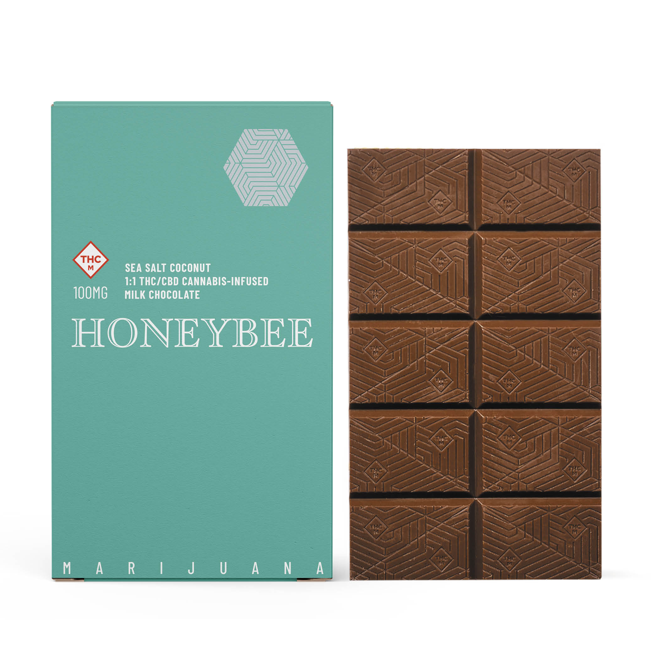 Honeybee | Sea Salt Coconut 1:1 THC/CBD Chocolate Bar | 100mg 
