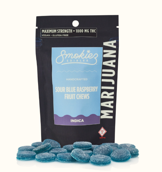 SMOKIEZ - Smokiez | Sour Blue Raspberry Indica Fruit Chews | 1000mg