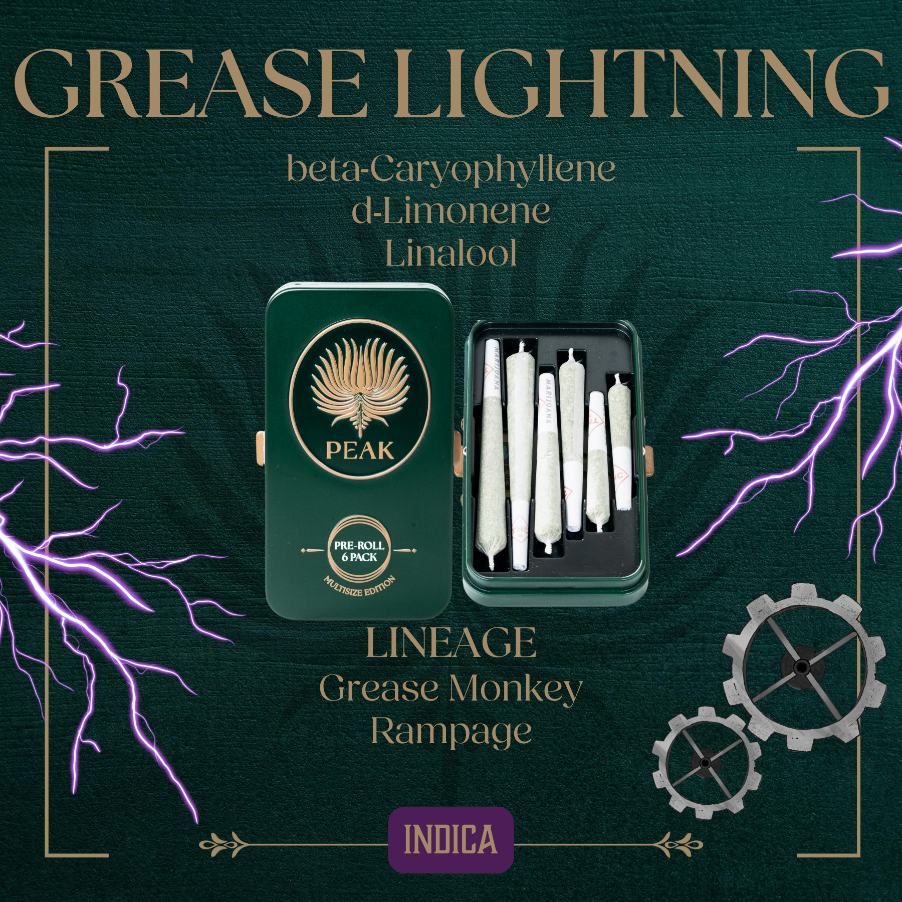 Peak | Grease Lightning Multi-Size Pre-Roll 6pk | 3.5g