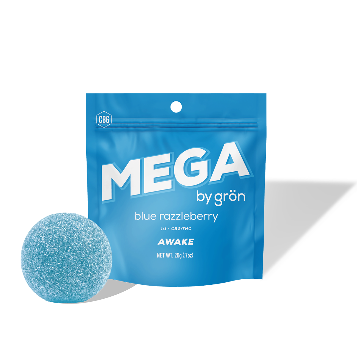 Gron | Blue Razzleberry 1:1 THC/CBG Mega Pearl | 100mg