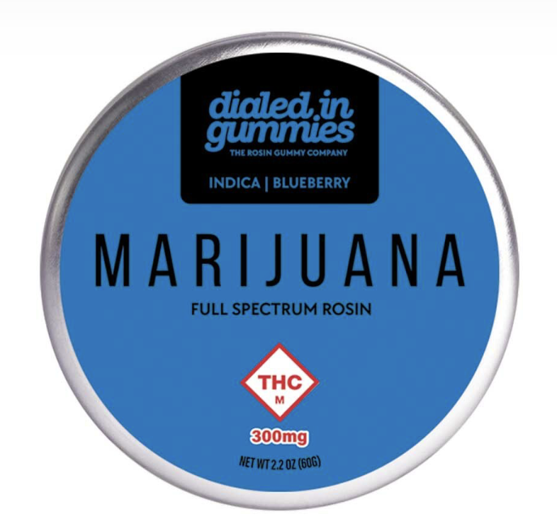 Dialed In | High Dose Blueberry Indica Rosin Gummies | 300mg