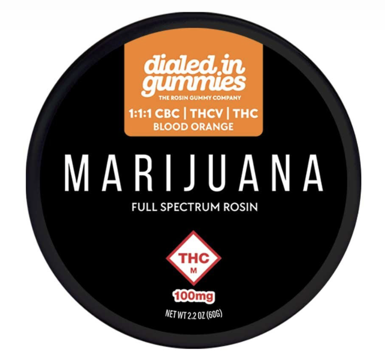 Dialed In | Blood Orange Rosin Gummies 1:1:1 THC/THCV/CBC | 100mg
