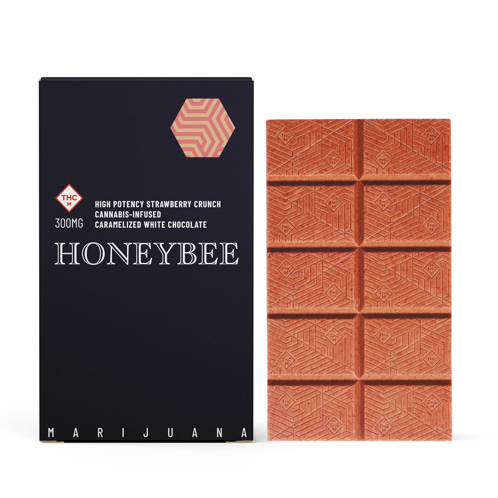 Honeybee | Strawberry Crunch High Potency Chocolate Bar | 300mg