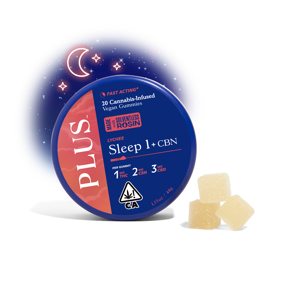 PLUS - ROSIN SLEEP GUMMIES LYCHEE 1:2:3 THC/CBN/CBD 20-PACK