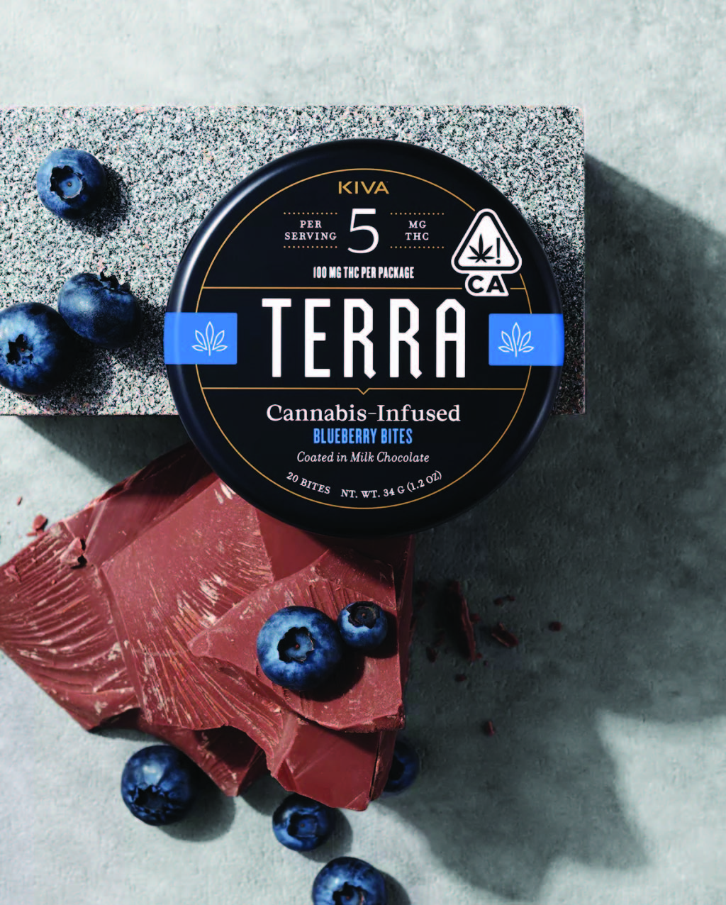 KIVA - TERRA BITES MILK CHOCOLATE BLUEBERRIES 20 PCS