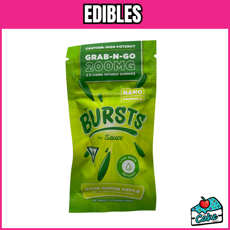 SAUCE 200MG BURSTS LIVE RESIN GUMMIES 2 PACK- SOUR GREEN APPLE