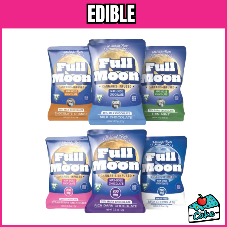 MIDNIGHT ROOTS FULL MOON SINGLE CHOCOLATE COIN 200 MG CHOCOLATE- BLUESBERRY