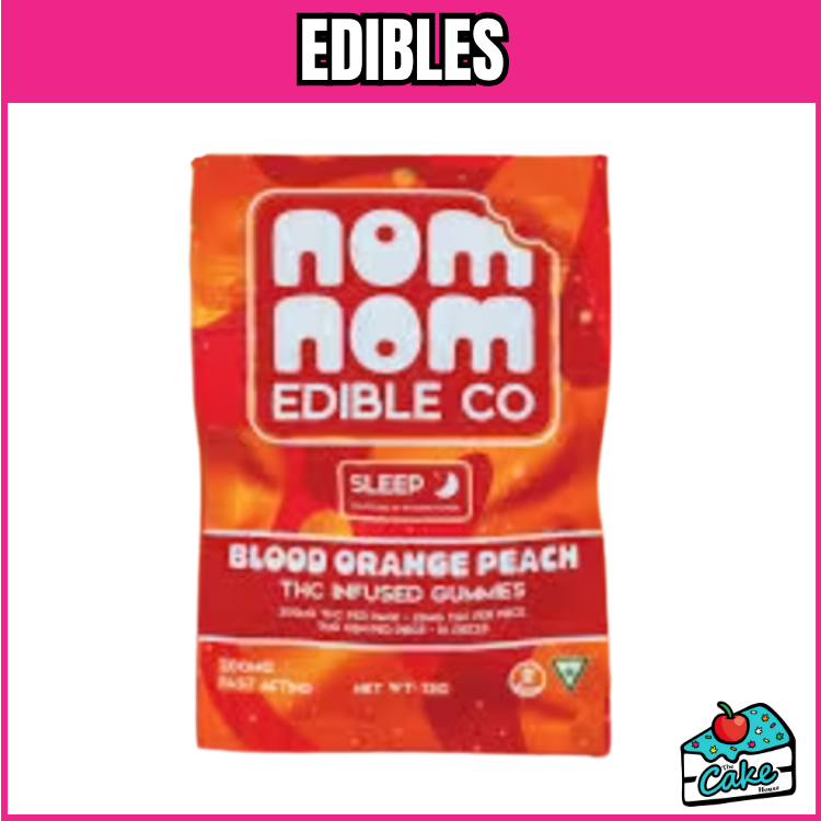 NOM NOM 200MG LIVE RESIN GUMMIES 10 PACK- BLOOD ORANGE PEACH SLEEP