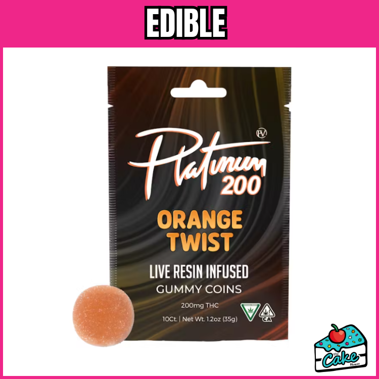PLATINUM VAPE 200MG LIVE RESIN GUMMIES 10 PACK- ORANGE TWIST