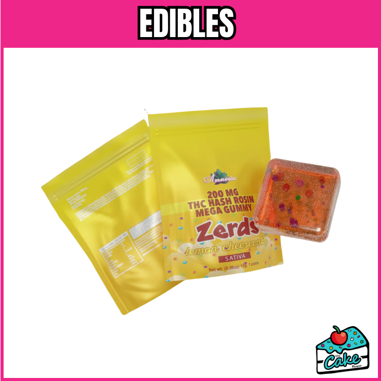 AMNESIA 200MG ZERDZ 1PK HASH ROSIN GUMMY - LEMON CHEESECAKE