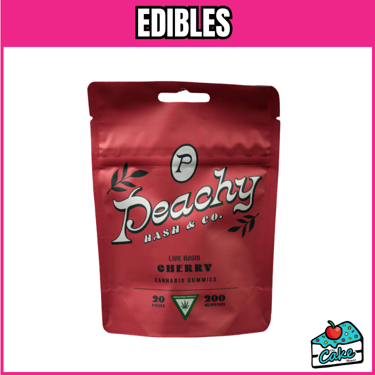 PEACHY & CO 200MG HASH ROSIN GUMMIES- CHERRY