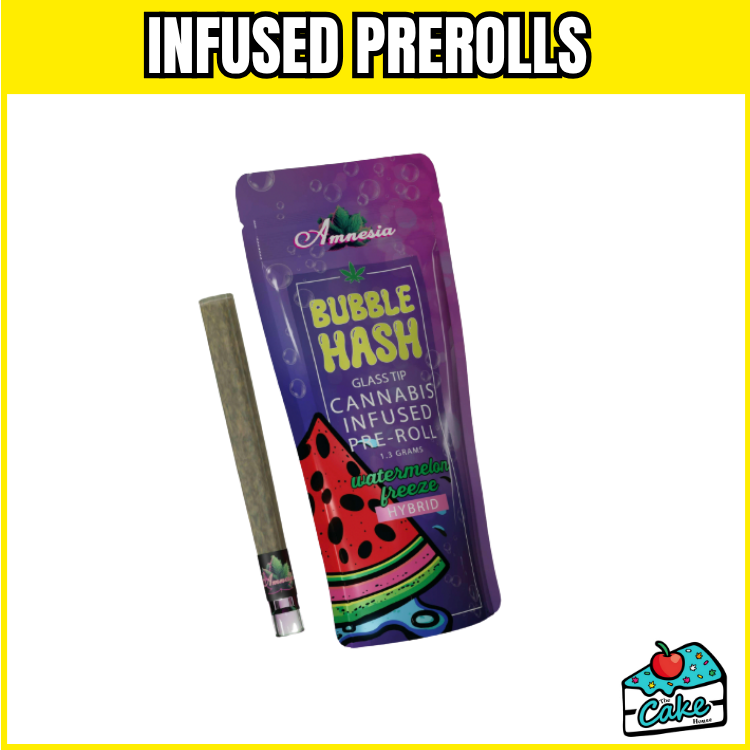AMNESIA 1.3G INFUSED BUBBLE HASH PREROLL- WATERMELON FREEZE