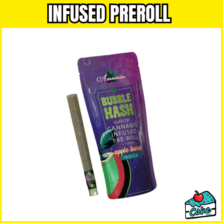 AMNESIA 1.3G INFUSED BUBBLE HASH PREROLL- APPLE BURST