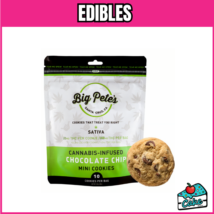 BIG PETE'S TREATS 200MG 10PK- MINI CHOCOLATE CHIP COOKIES -SATIVA