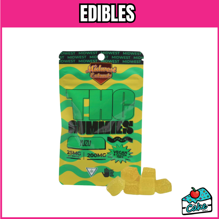 MIDWEST EXTRACTS 200MG GUMMY 8 PACK - YUZU