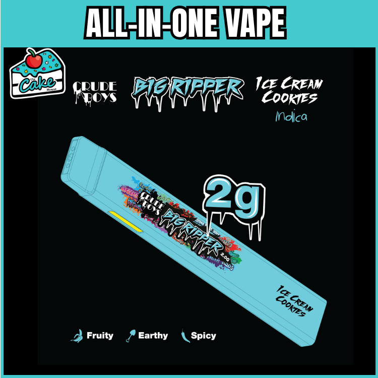 CRUDE BOYS - 2G ALL-IN-ONE BIG RIPPER VAPE - ICE CREAM COOKIES