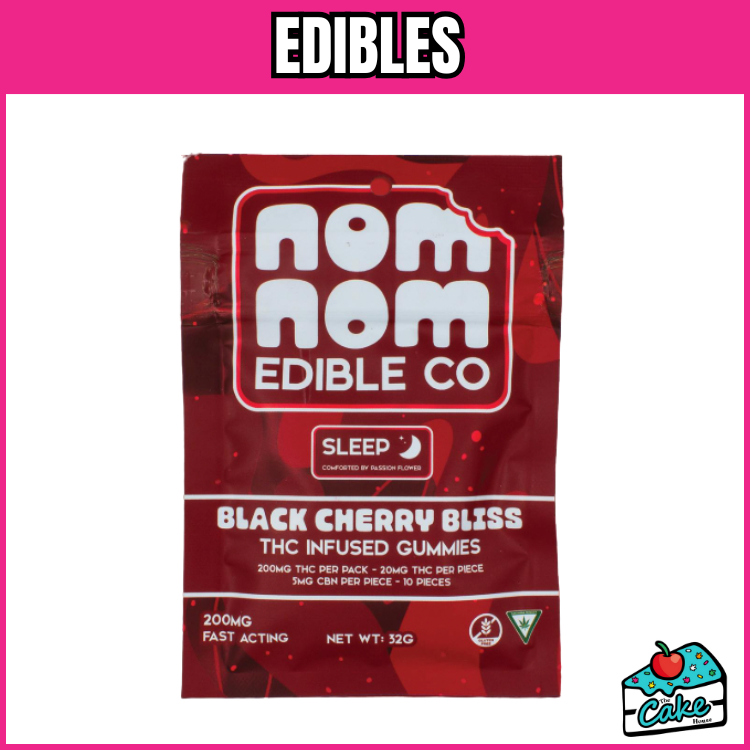 NOM NOM 200MG LIVE RESIN GUMMIES 10 PACK- BLACK CHERRY BLISS SLEEP