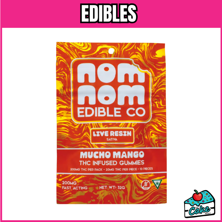 NOM NOM 200 MG LIVE RESIN GUMMY 10 PACK- MUCHO MANGO