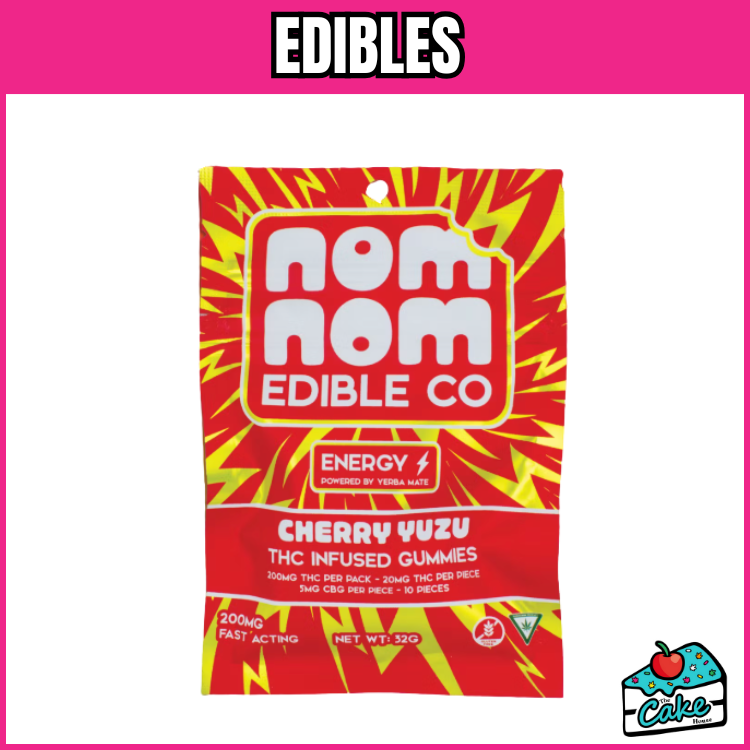 NOM NOM 200MG LIVE RESIN GUMMIES 10 PACK- CHERRY YUZU ENERGY