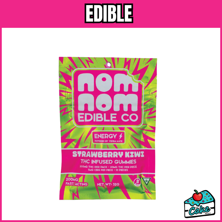 NOM NOM 200MG LIVE RESIN GUMMIES 10 PACK- STRAWBERRY KIWI ENERGY