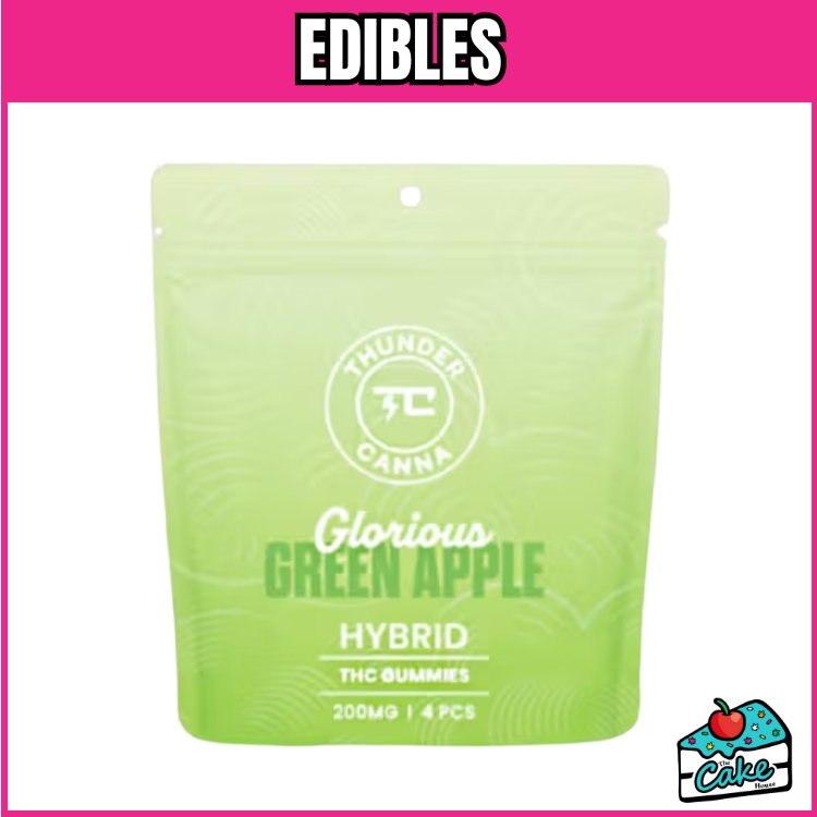 THUNDER CANNA 200MG GUMMIES 4 PACK - GREEN APPLE