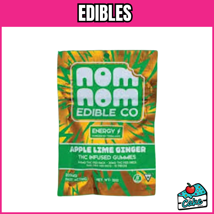 NOM NOM 200MG LIVE RESIN GUMMIES 10 PACK- APPLE LIME GINGER ENERGY