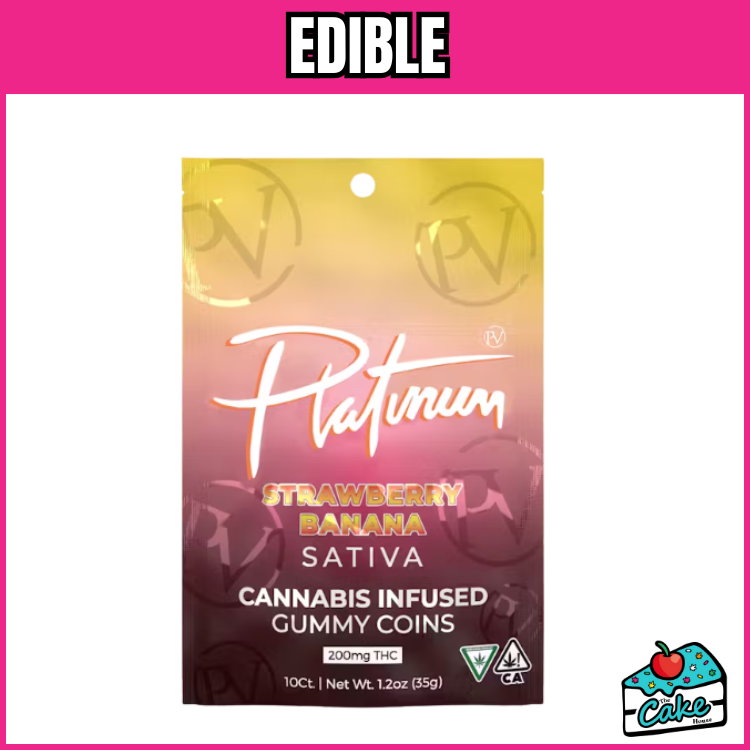 PLATINUM VAPE 200MG GUMMIES 10 PACK- STRAWBERRY BANANA