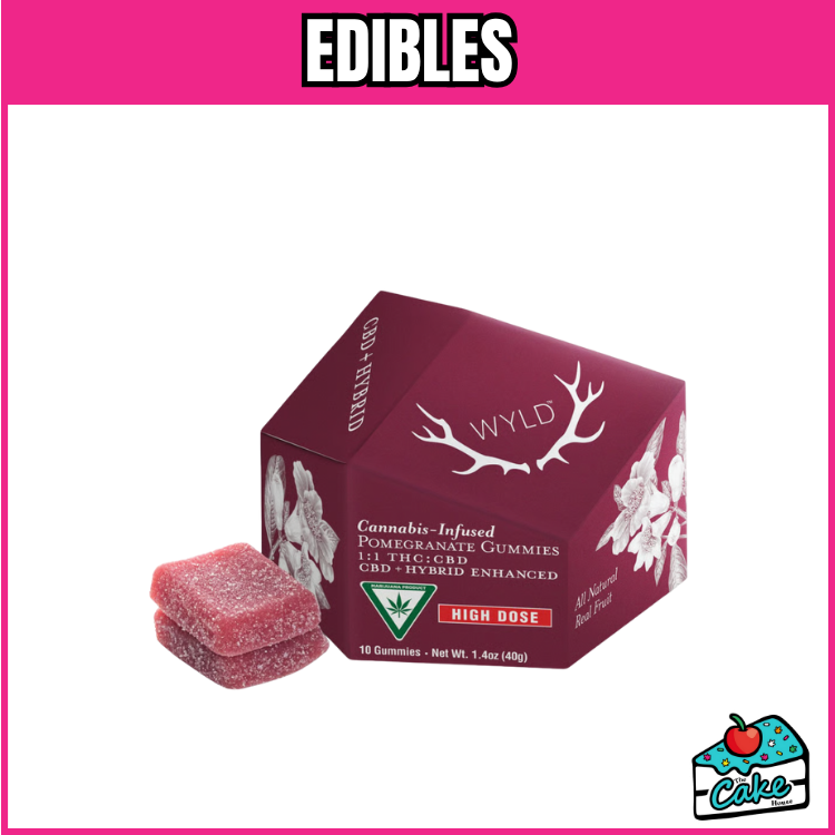 WYLD 200MG THC : 200MG CBD GUMMIES POMEGRANATE