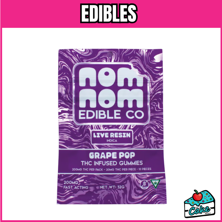 NOM NOM 200MG LIVE RESIN GUMMIES 10 PACK- GRAPE POP