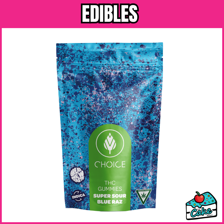CHOICE 200MG GUMMIES - SUPER SOUR BLUE RAZ