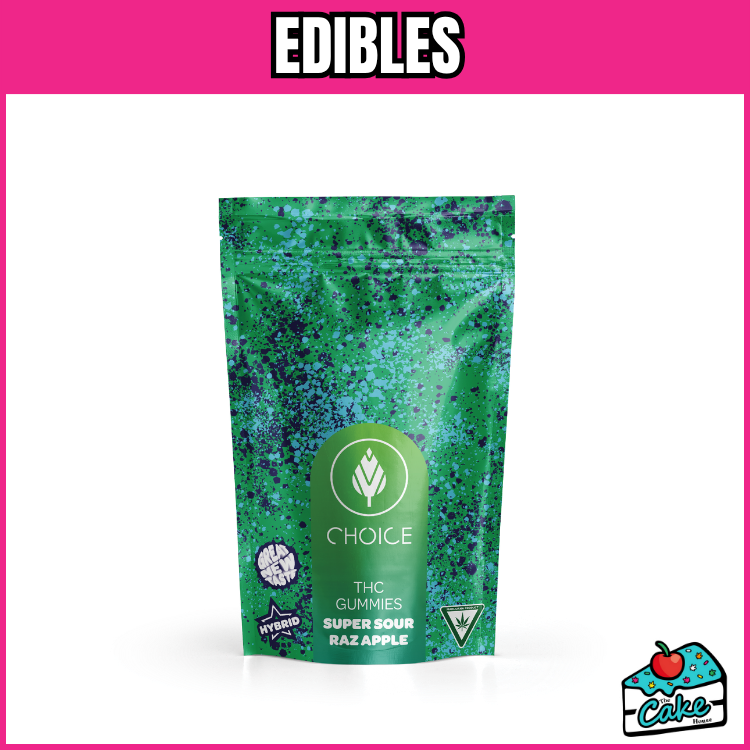 CHOICE 200MG GUMMIES - SUPER SOUR RAZ APPLE