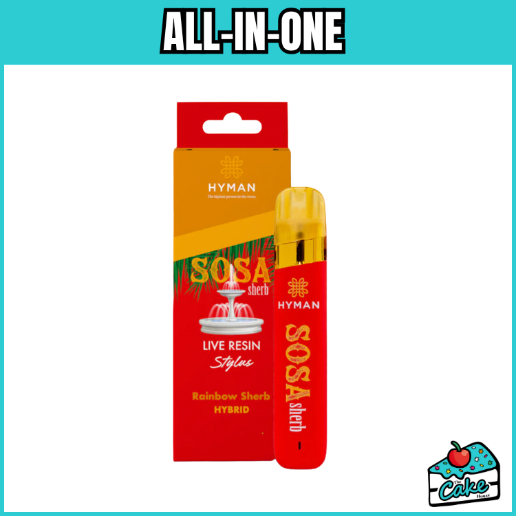 HYMAN 1G LIVE RESIN STYLUS DISPOSABLE LIVE RESIN VAPE - SOSA SHERB