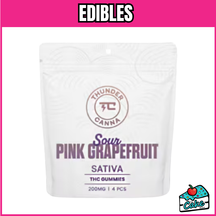 THUNDER CANNA 200MG GUMMIES 4 PACK - SOUR PINK GRAPEFRUIT