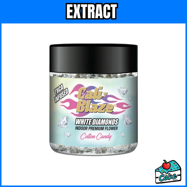 CALI BLAZE 3.5G INFUSED FROSTED WHITE DIAMOND ROCKS - COTTON CANDY