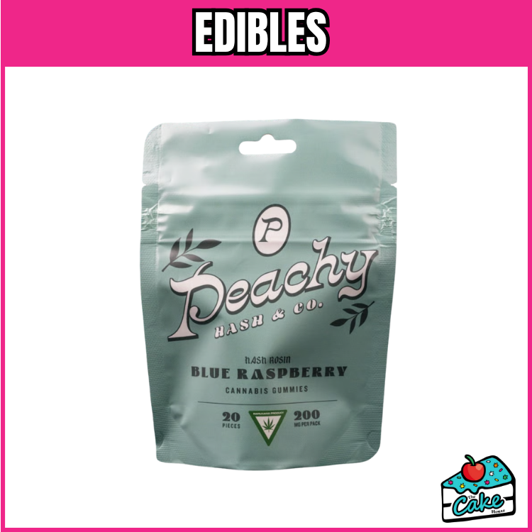 PEACHY 200MG LIVE ROSIN GUMMIES - BLUE RASPBERRY