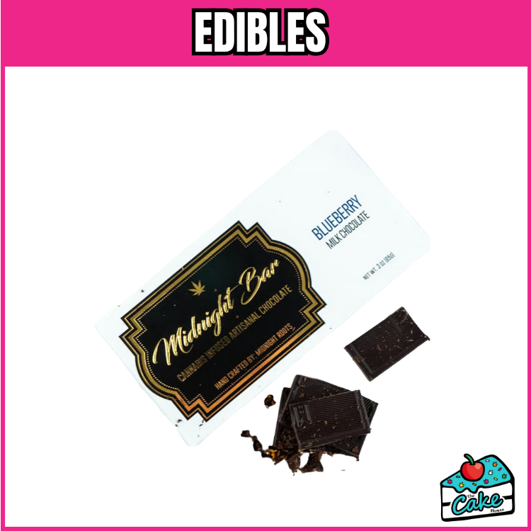 MIDNIGHT ROOTS 200MG MIDNIGHT SINGLE CHOCOLATE BAR - BLUEBERRY