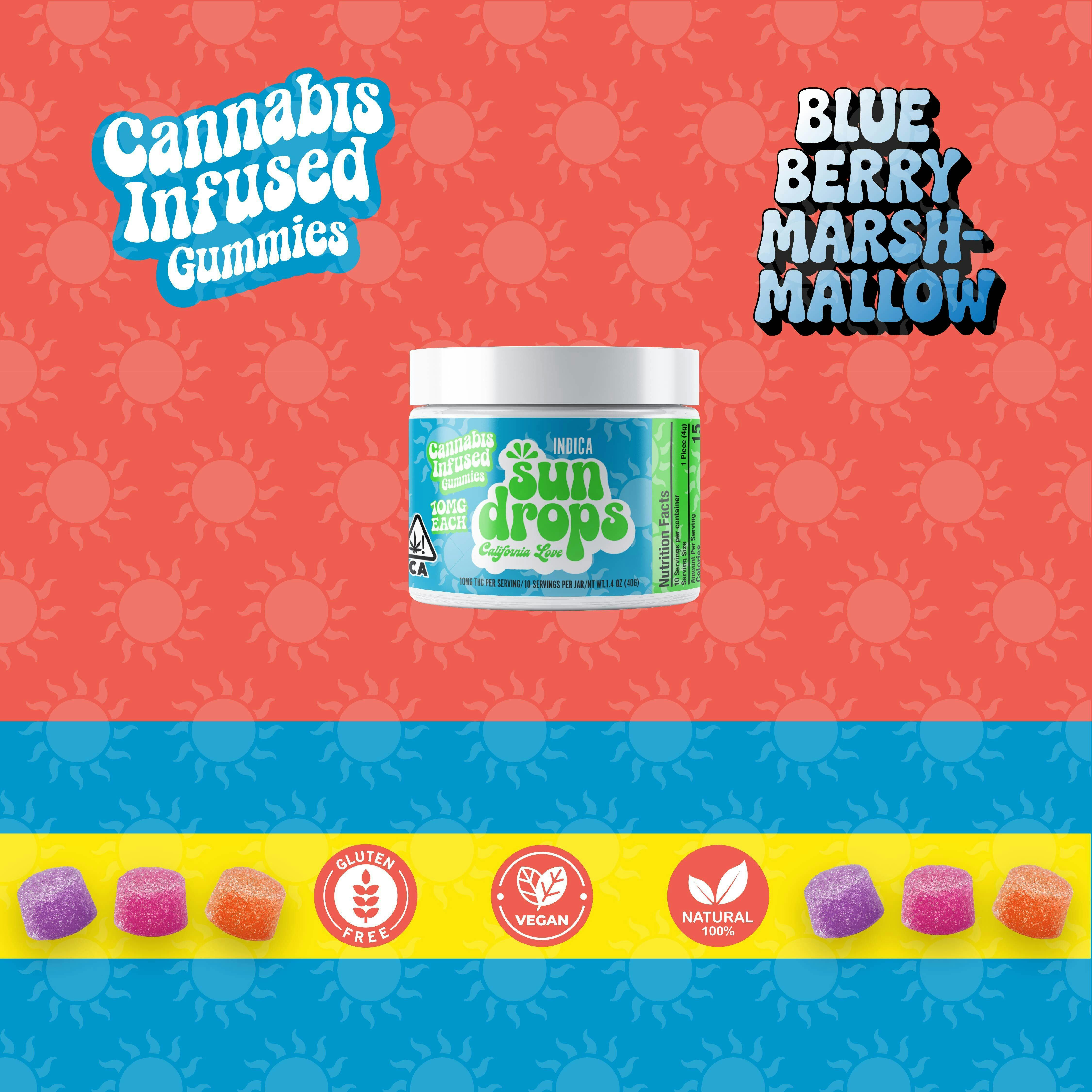California Love - Blueberry Marshmallow - Sun Drops - [I] - 100 mg - 10 Pack