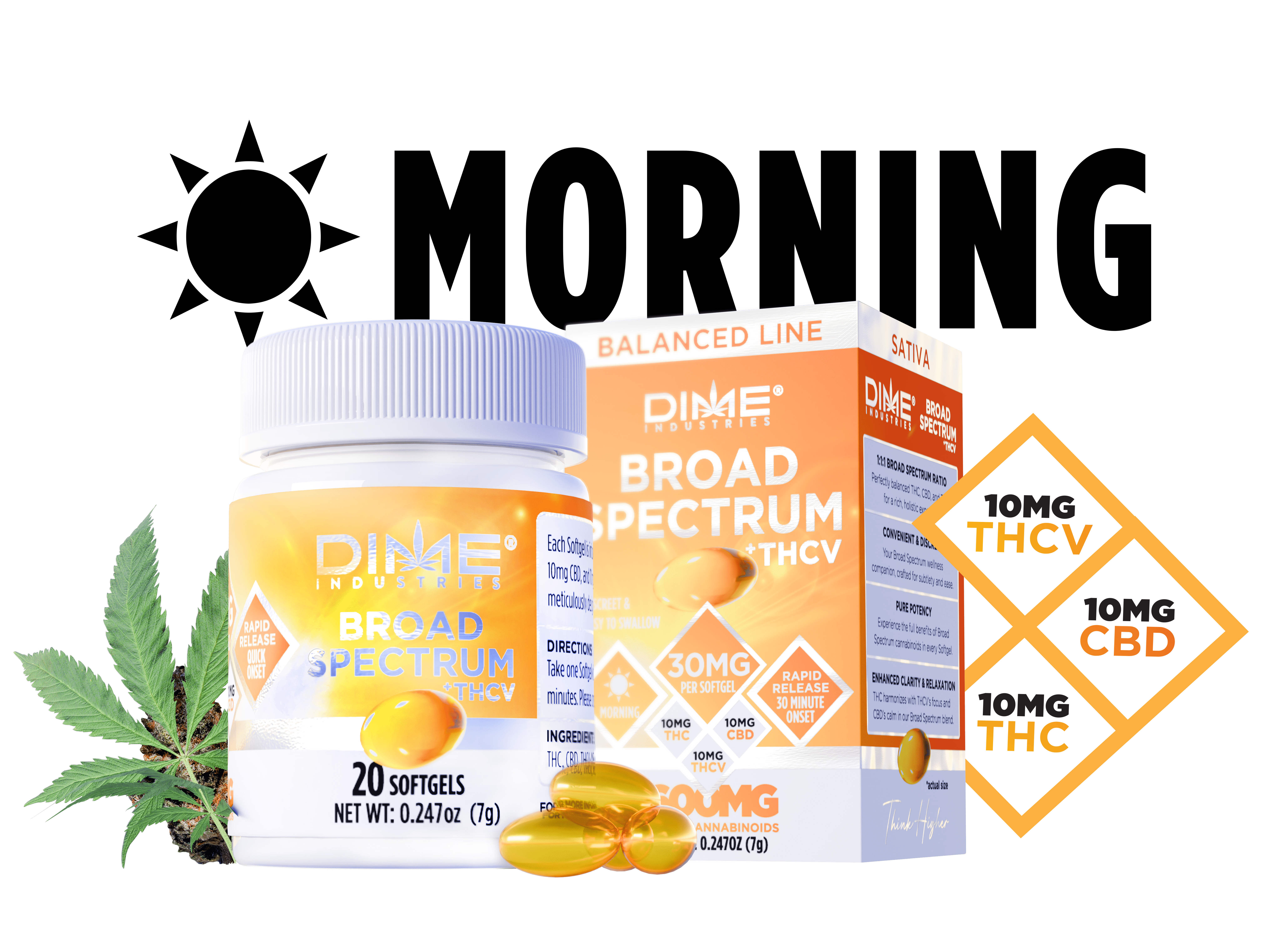Dime Industries - THCV 1to1to1 - Gels - [S] - 600 mg - 20 Pack