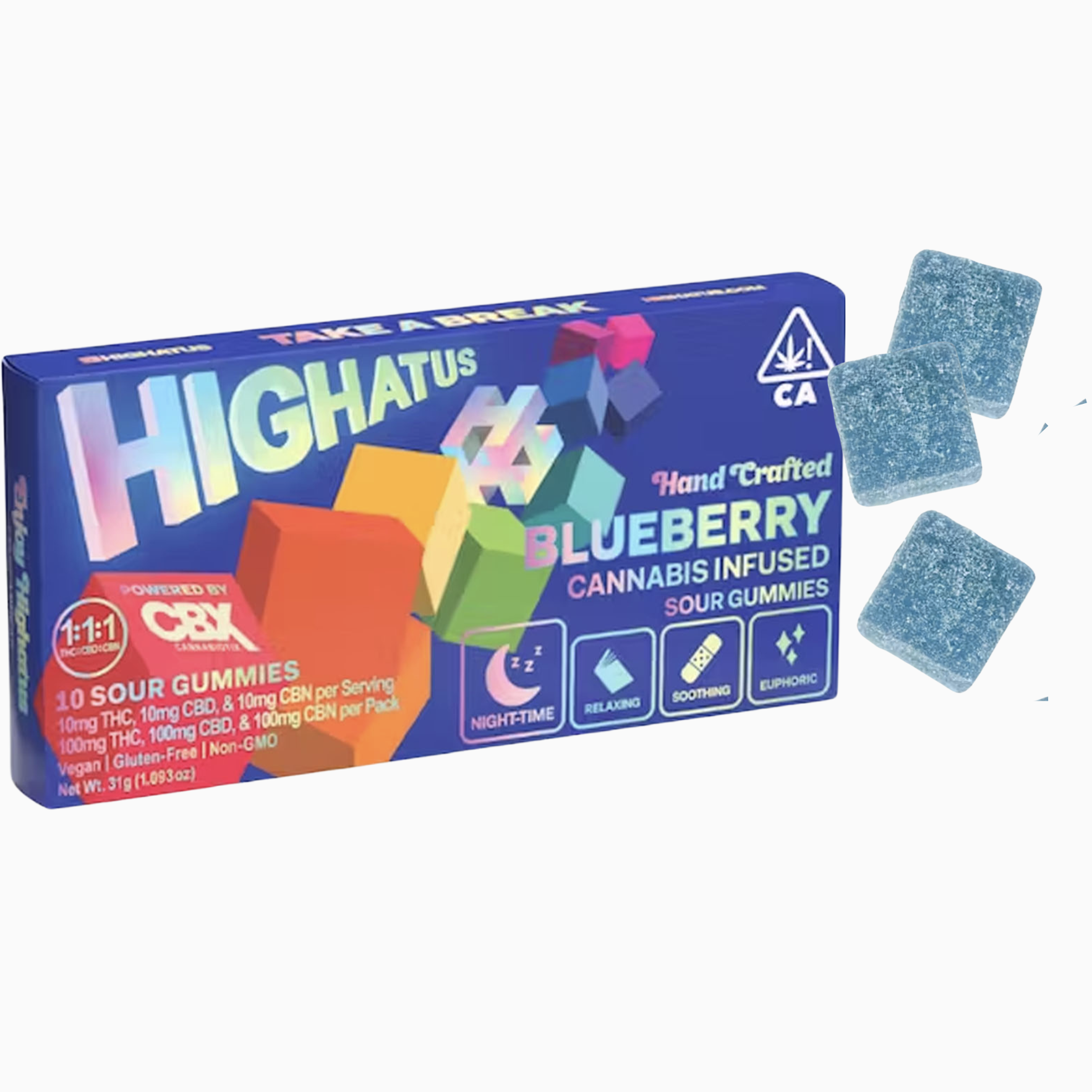 HIGHATUS - BLUEBERRY - SOUR GUMMIES 10PK 10MG