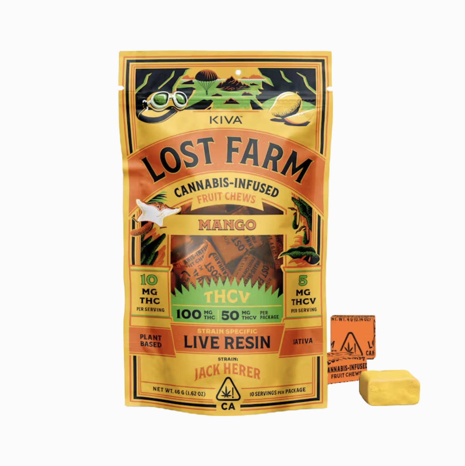 LOST FARM - MANGO X JACK HERER - LIVE R0SIN CHEWS 10:5 10PK 150MG