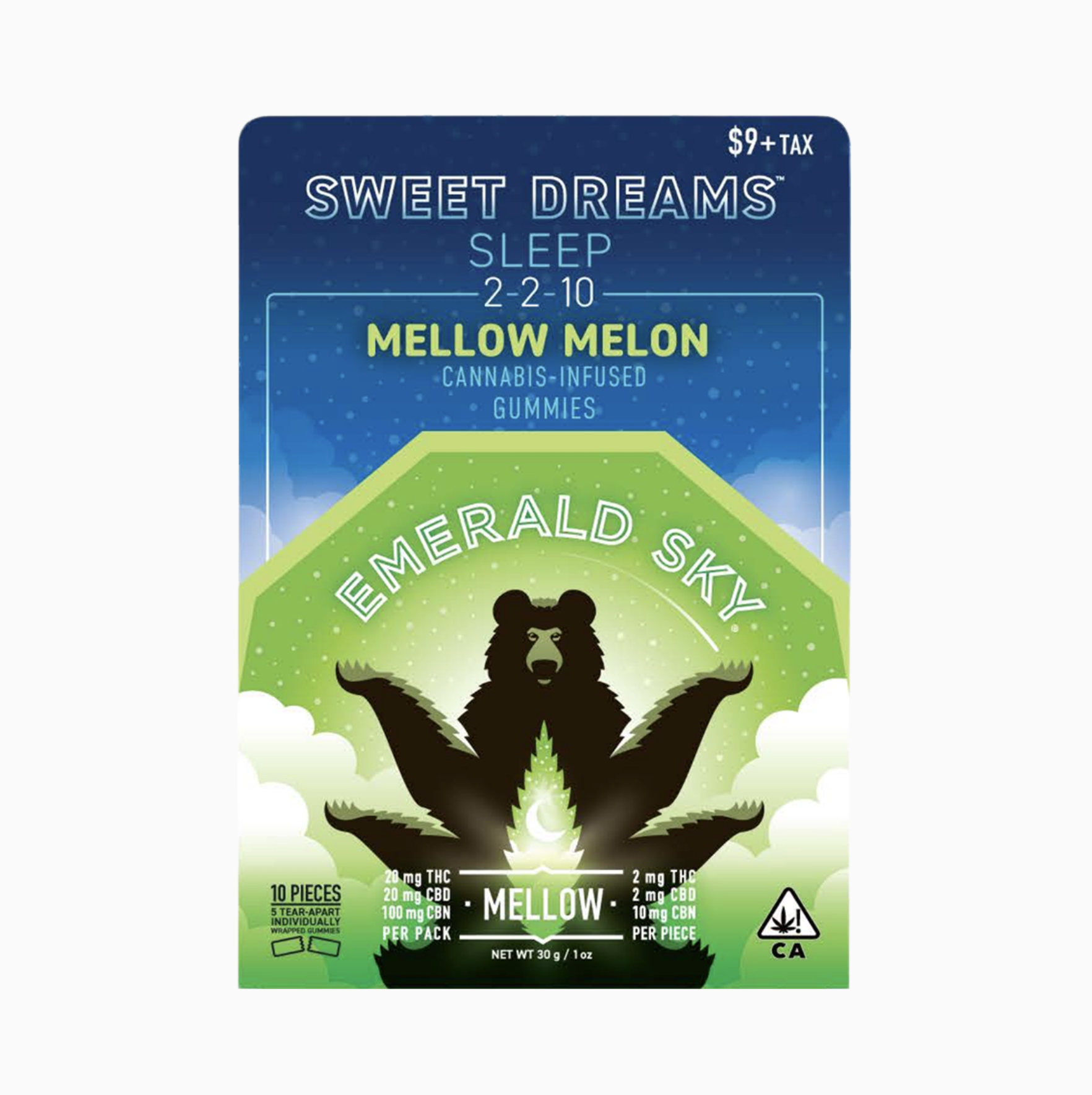 EMERALD SKY - MELLOW MELON - GUMMIES 5CT 20MG 2:2:10 THC/CBD/CBN