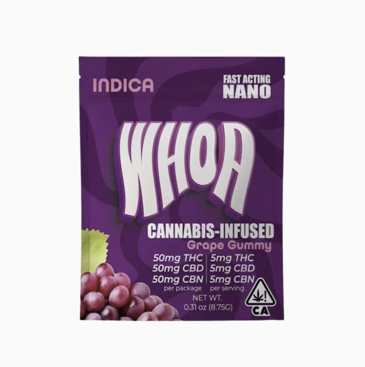 WHOA - GRAPE 1:1:1 - ONE BITE GUMMY 50CBN:50CBD:50THC