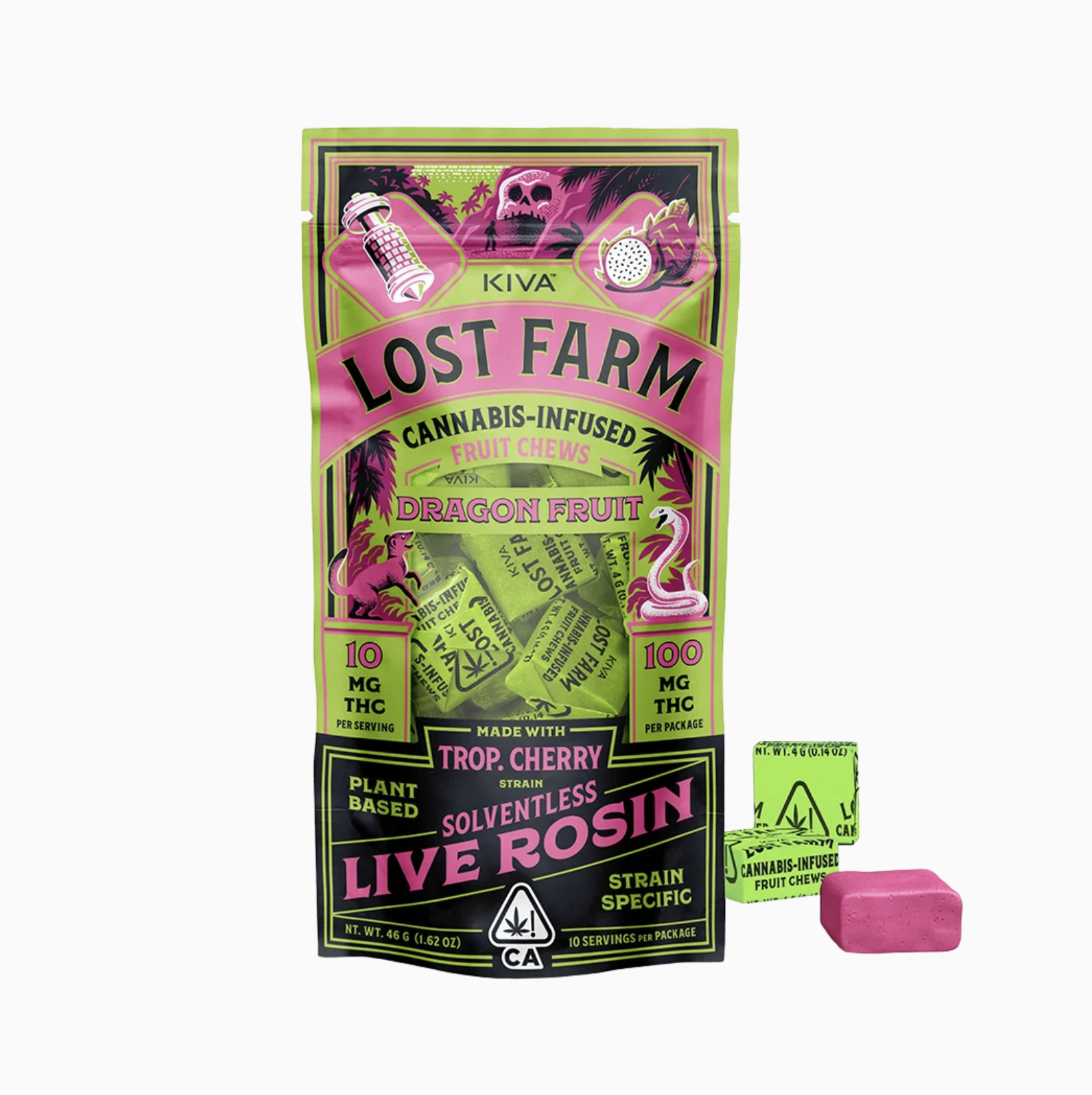 LOST FARM - DRAGON FRUIT X TROP. CHERRY - LIVE ROSIN CHEWS 10PK 100MG