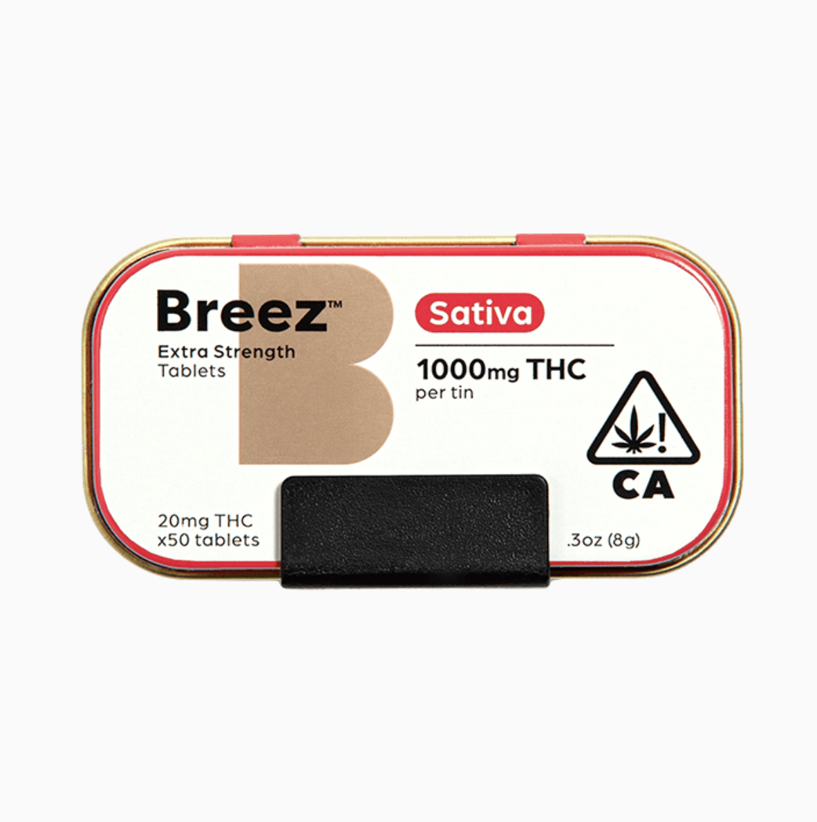BREEZ - EXTRA STRENGTH SATIVA - TABLET TIN 1000 MG THC
