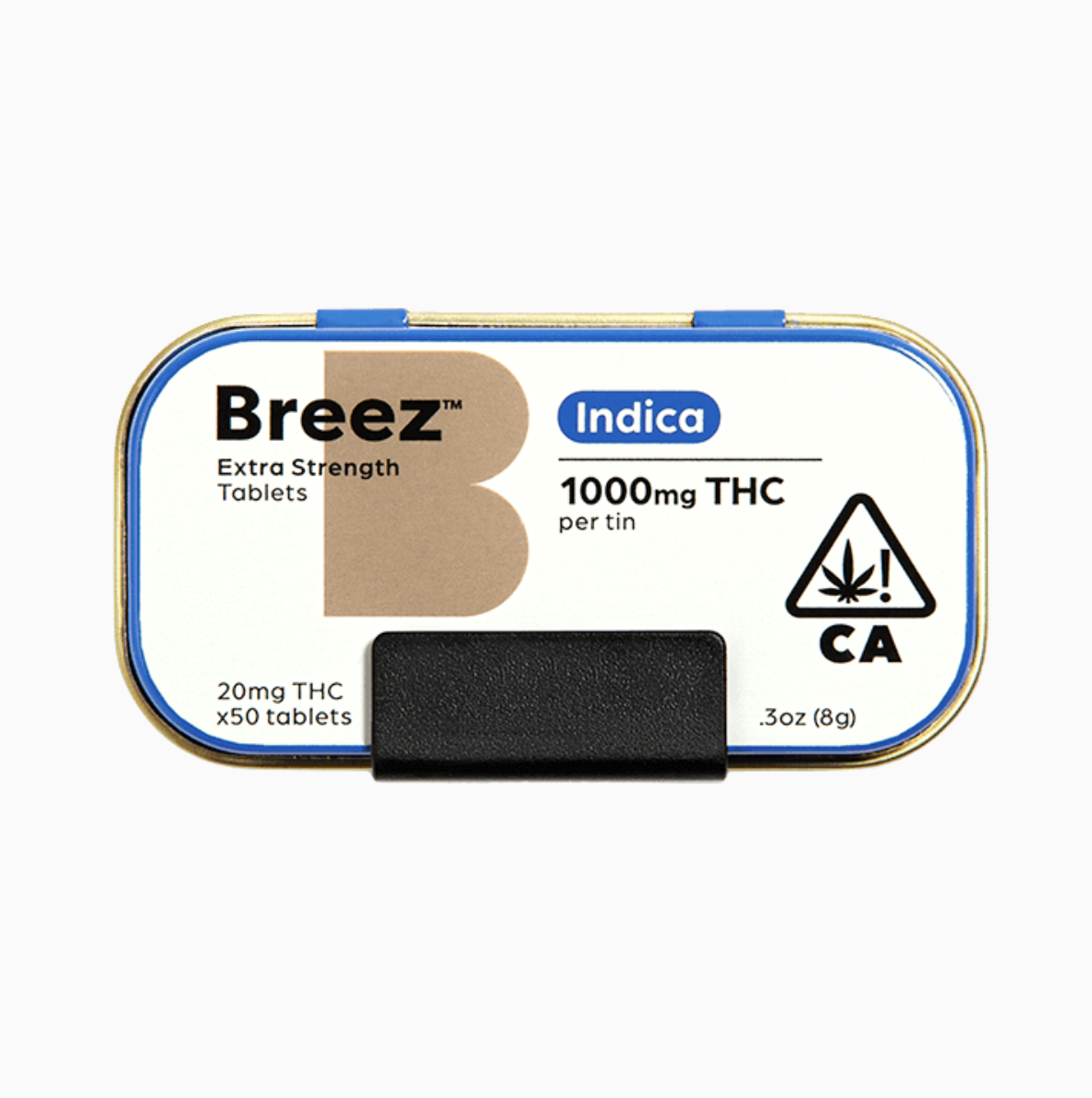 BREEZ - EXTRA STRENGTH INDICA - TABLET TIN 1000 MG THC