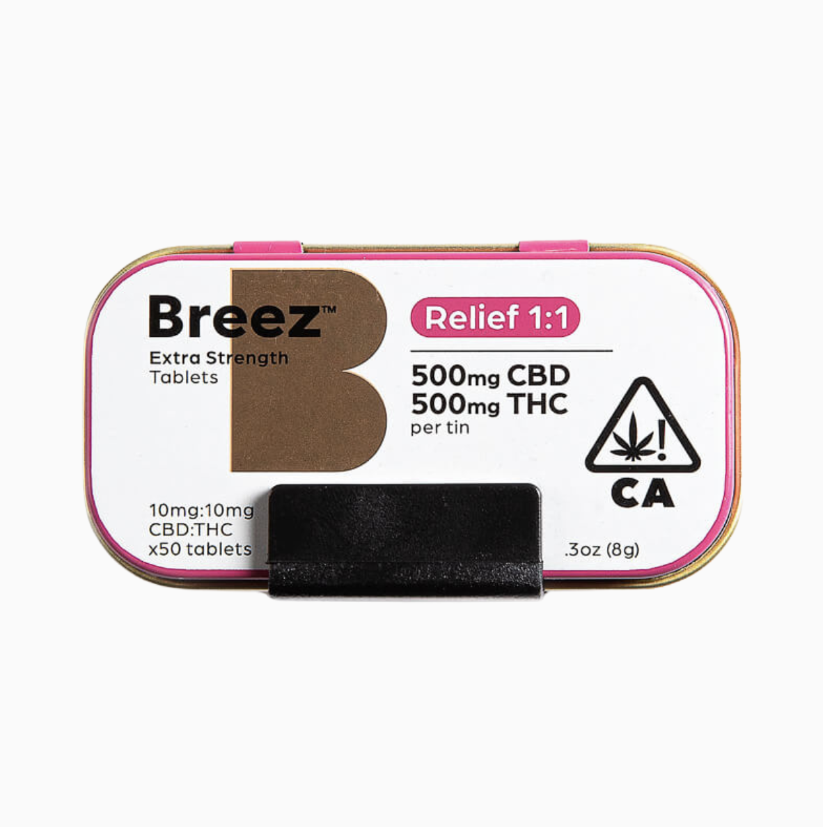 BREEZ - EXTRA STRENGTH RELIEF - TABLET TIN - 500 MG THC - 500 MG CBD