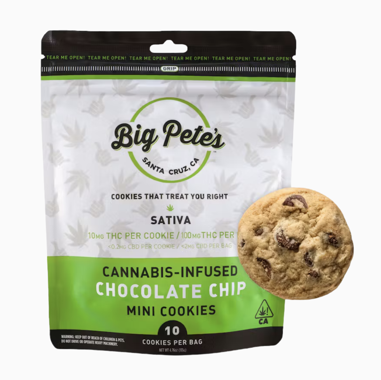 BIG PETES - CHOCOLATE CHIP - 10PK SATIVA 100MG