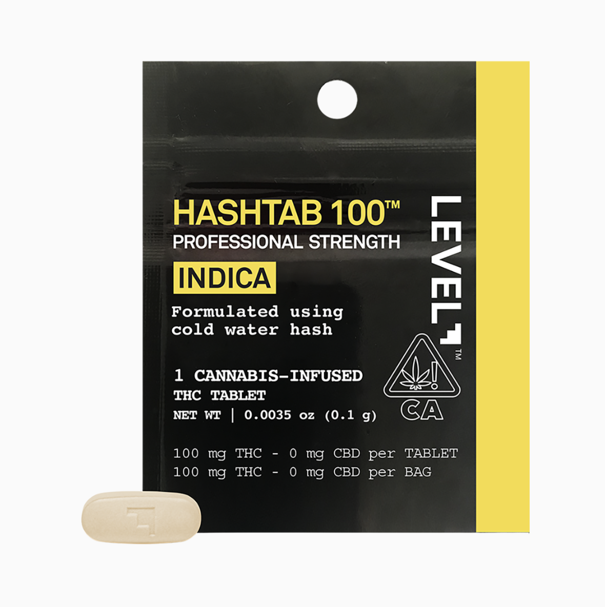 LEVEL - HASHTAB 100 INDICA - 1-PIECE 100MG