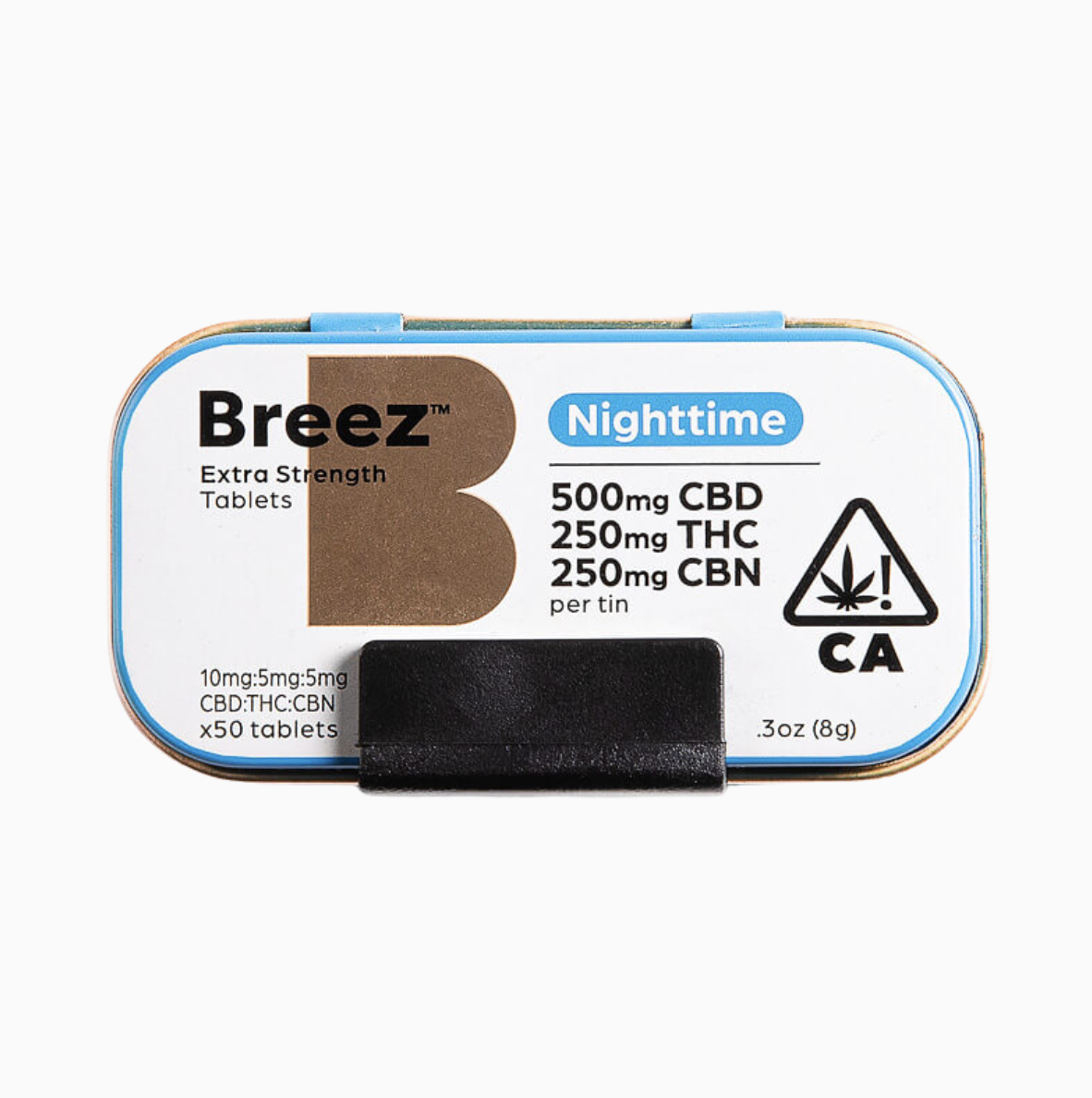BREEZ - NIGHTTIME - TABLET TIN 500 MG CBD + 250 MG THC + 250 MG CBN