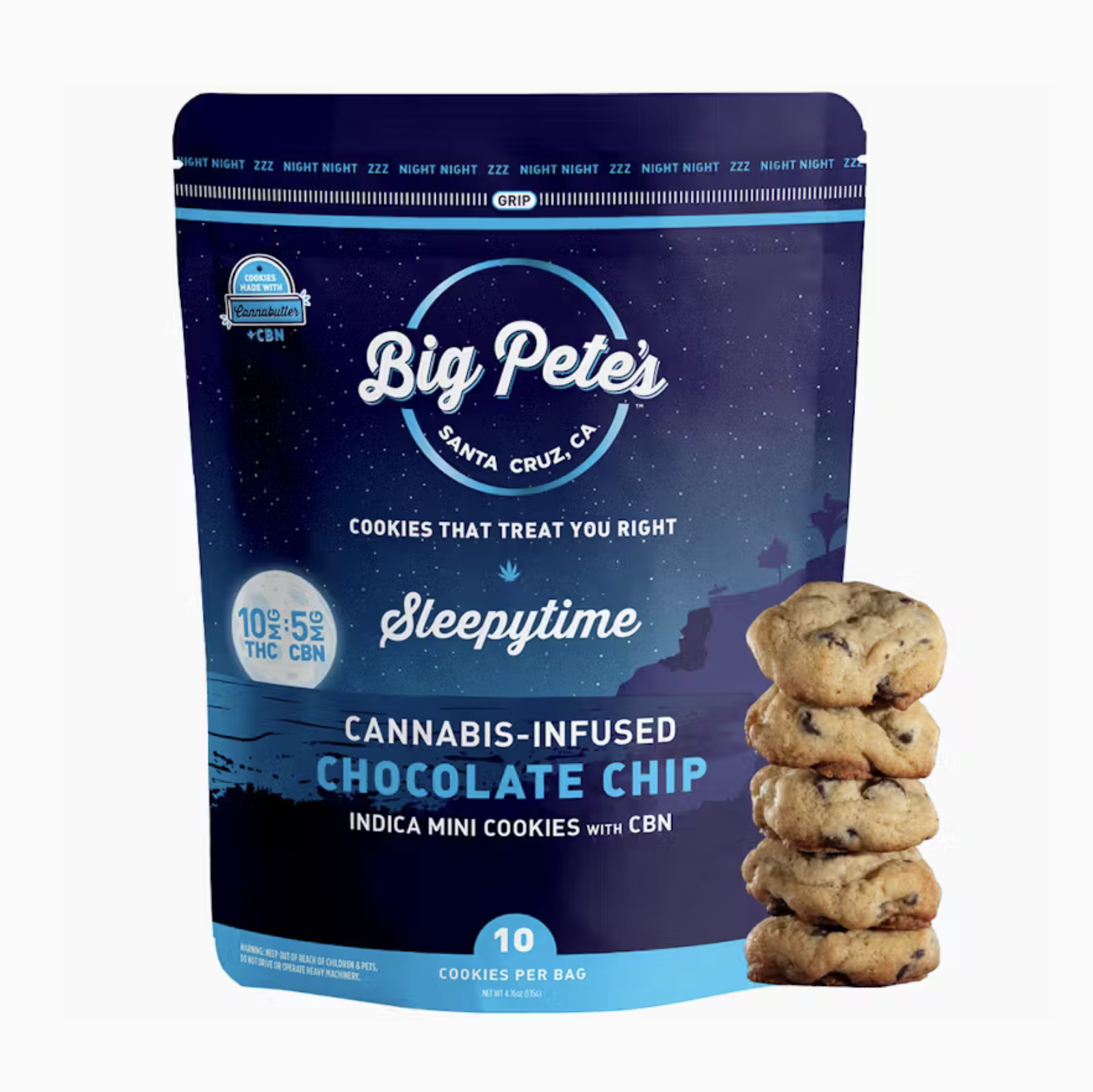 BIG PETES - SLEEPYTIME CBN - CHOCOLATE CHIP 10PK 100MG THC:50MG CBN